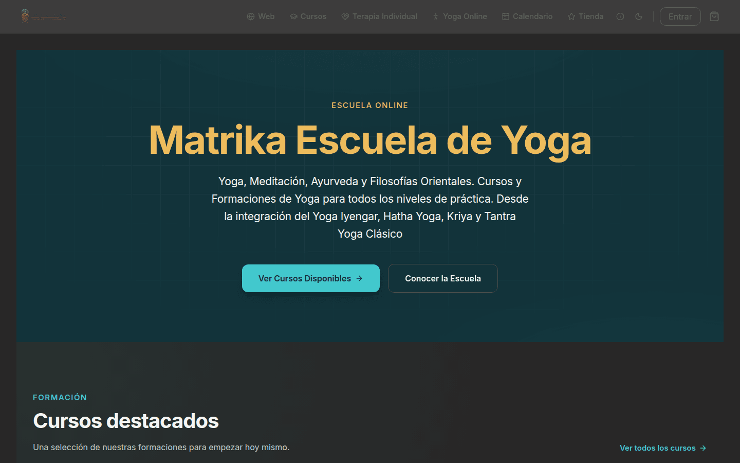 Captura de Matrika Escuela de Yoga & Ayurveda